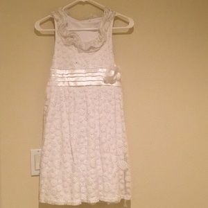 Girls white formal sparkly dress